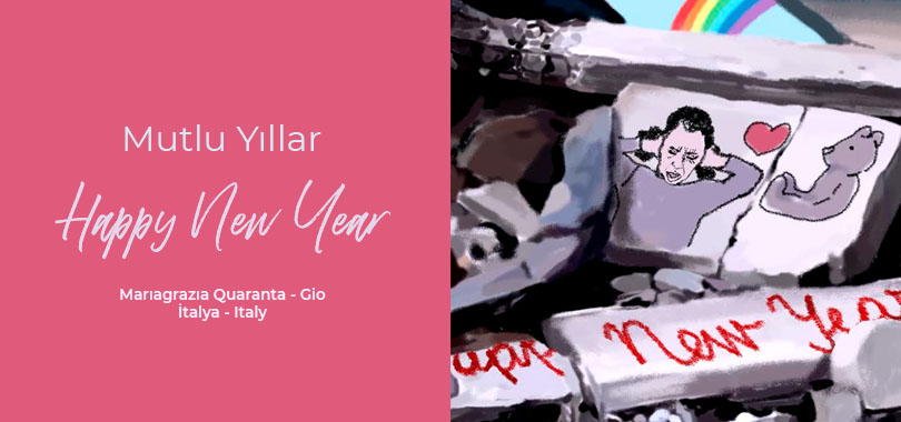 Uluslararası karikatür sanatçılarından gelen yeni yıl tebrikleri.