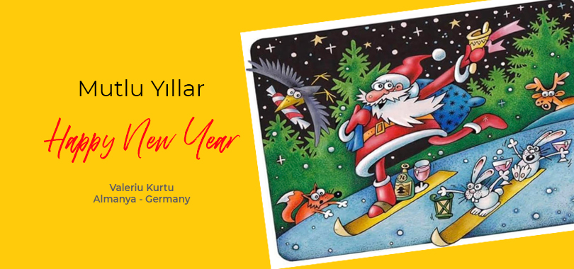 Uluslararası karikatür sanatçılarından gelen yeni yıl tebrikleri.